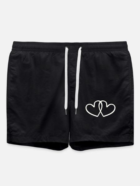 Hearts - Swim Trunks - black
