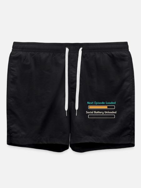 Anime introvert Weeb couch potato - Swim Trunks - black