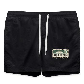 Je crois aux OVNI - Short de bain - noir - Devant - AI Model Male 185 light (185cm)