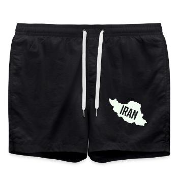 Faute de frappe sur Iran Maps - Short de bain - noir - Devant - AI Model Male 185 light (185cm)