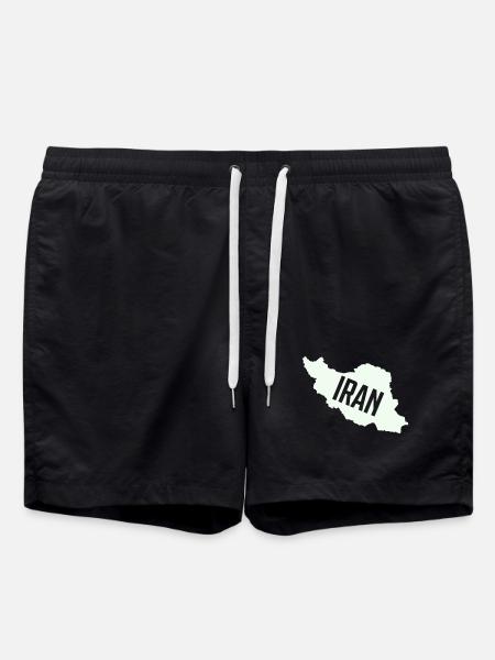 Iran Maps Typo - Swim Trunks - black
