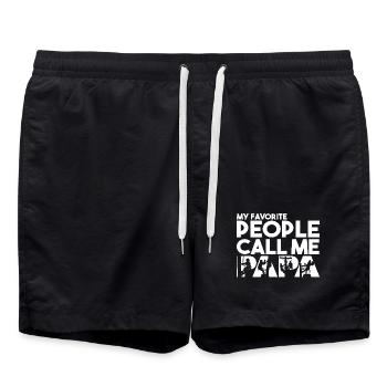 Silhouette d’ouvrier de ligne électrique Papa Line - Short de bain - noir - Devant - AI Model Male 185 light (185cm)