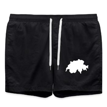 Schweiz Land Swiss - Badeshorts - Schwarz - Vorne - AI Model Male 185 light (185cm)