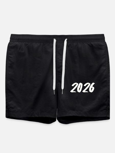 Year 2026 Brushstroke - Swim Trunks - black