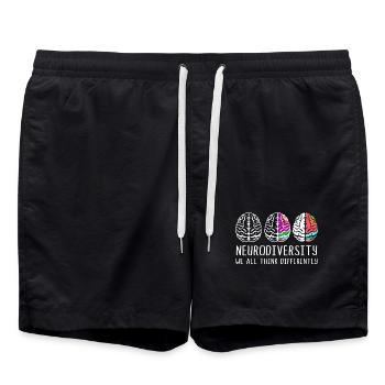 Neurodiversité Autisme Cerveau TDAH Asperger - Short de bain - noir - Devant - AI Model Male 185 light (185cm)