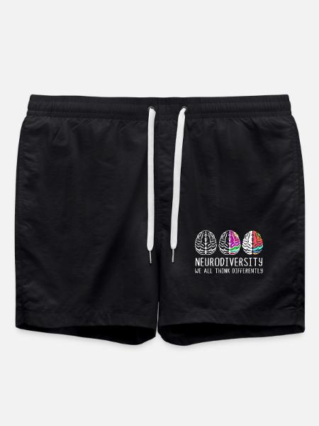 Neurodiversity Autism Brain ADHD Asperger - Swim Trunks - black