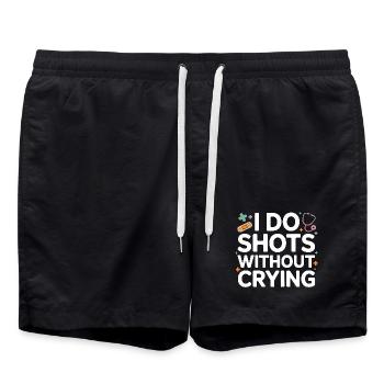 Pediatric Nurse I Do Shots Without Crying Peds RN - Badeshorts - Schwarz - Vorne - AI Model Male 185 light (185cm)