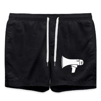 Megafon Laut Demo Ultras  - Badeshorts - Schwarz - Vorne - AI Model Male 185 light (185cm)