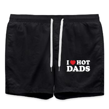 J’ai le cœur des papas sexy - Short de bain - noir - Devant - AI Model Male 185 light (185cm)