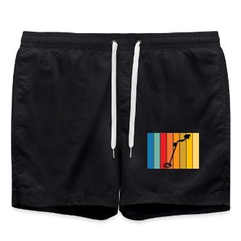 Vintage_Sondeln_T shirt_Design - Short de bain - noir - Devant - AI Model Male 185 light (185cm)