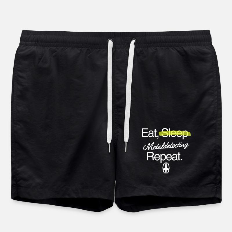 Eat-sleep-metaldetecting-repeat - Swim Trunks - black