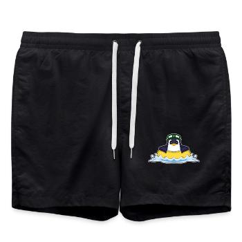 Pinguin Schwimmen Schwimmring Sommer - Badeshorts - Schwarz - Vorne - AI Model Male 185 light (185cm)