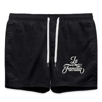 Lettrage de la famille La - Short de bain - noir - Devant - AI Model Male 185 light (185cm)