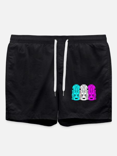 Mayan calendar aztec Inca - Swim Trunks - black