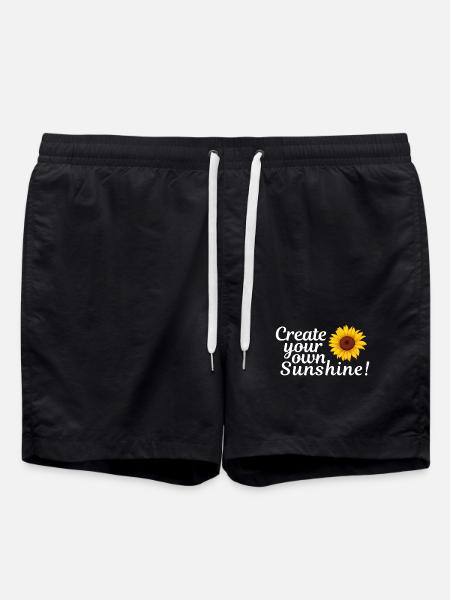 Sonnenblumen-Feeling: Deine eigene Sonne - Badeshorts - Schwarz