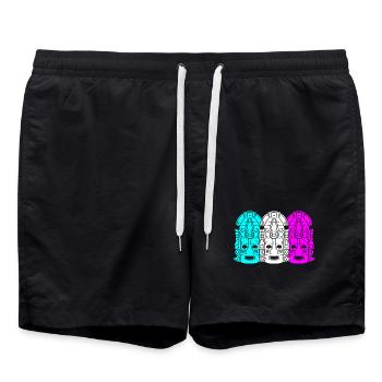 Calendrier maya aztèque Inca - Short de bain - noir - Devant - AI Model Male 185 light (185cm)