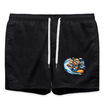 Biber Snowboard Winter - Badeshorts - Schwarz - Vorne - AI Model Male 185 light (185cm)