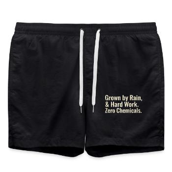 Sustainable Horticulture Sayings Regenerative Farmer - Swim Trunks - black - Front - AI Model Male 185 light (185cm)