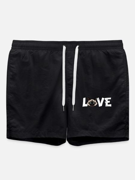 Birman Cat Love Funny Breed Illustration - Swim Trunks - black