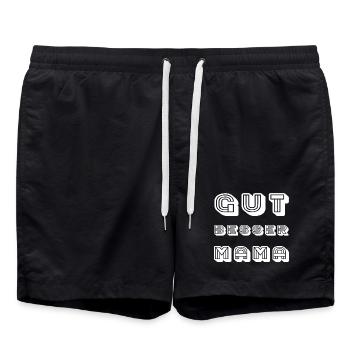GOOD BETTER MOM Lettering - Swim Trunks - black - Front - AI Model Male 185 light (185cm)