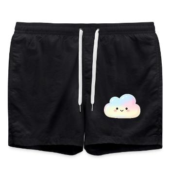 Pastellwolke mit süßem Gesicht Schlaf Wolke - Badeshorts - Schwarz - Vorne - AI Model Male 185 light (185cm)