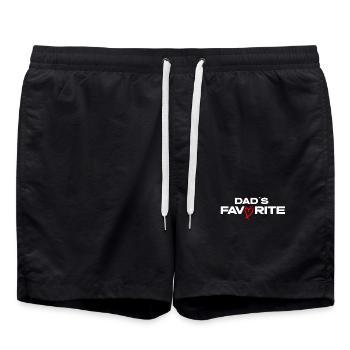 Dads Lieblings Herz Logo - Badeshorts - Schwarz - Vorne - AI Model Male 185 light (185cm)