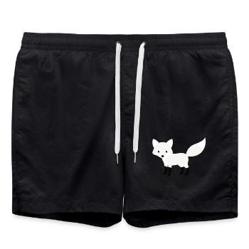 Style minimaliste du renard polaire des neiges mignons - Short de bain - noir - Devant - AI Model Male 185 light (185cm)