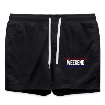 Wochenendblues: Die ersten fünf Tage - Badeshorts - Schwarz - Vorne - AI Model Male 185 light (185cm)