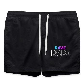 Rave Dad Techno House Electro Festival Hardstyle - Short de bain - noir - Devant - AI Model Male 185 light (185cm)