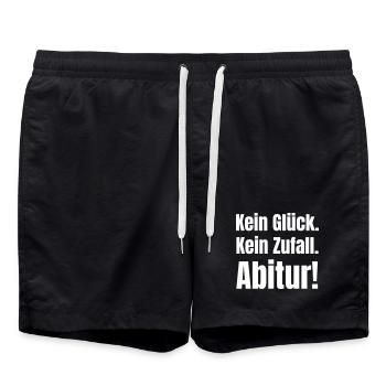 Kein Glück, Kein Zufall, Abitur! - Badeshorts - Schwarz - Vorne - AI Model Male 185 light (185cm)