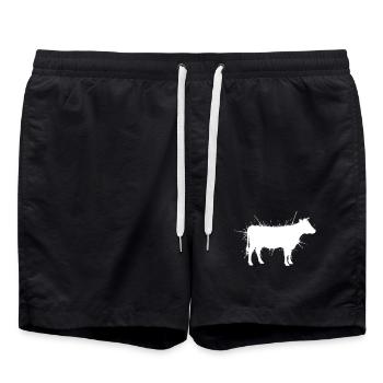 Silhouette de vache Vecteur d’éclaboussures grunge - Short de bain - noir - Devant - AI Model Male 185 light (185cm)
