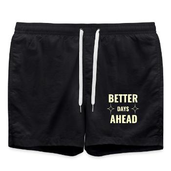 Jours meilleurs à venir Premium Motivation minimale Des - Short de bain - noir - Devant - AI Model Male 185 light (185cm)