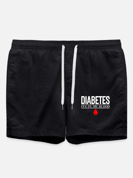 Diabetes Bloodline Drop Graphic - Swim Trunks - black