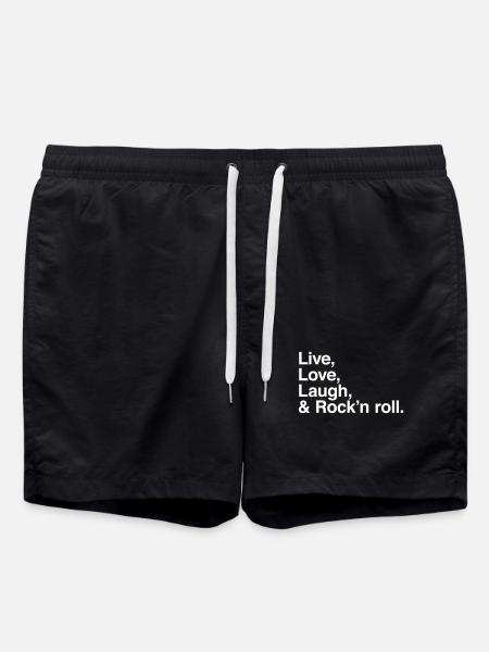 Live Love Laugh Rock - Lifestyle - Swim Trunks - black