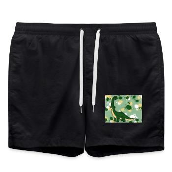Brachiosaurus Dino - Short de bain - noir - Devant - AI Model Male 185 light (185cm)