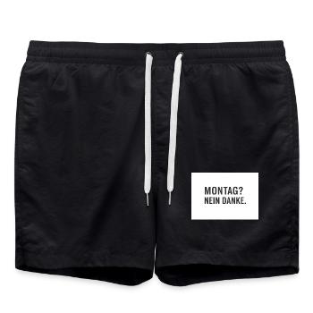 Montag? Nein Danke. - Badeshorts - Schwarz - Vorne - AI Model Male 185 light (185cm)
