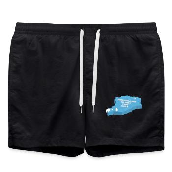 Le Groenland n’est pas à vendre (édition 3D) - Short de bain - noir - Devant - AI Model Male 185 light (185cm)