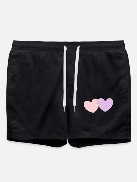 Heart pastel gift Valentine's Day - Swim Trunks - black
