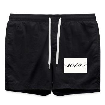 Nous. – Chemise Modern Love Statement - Short de bain - noir - Devant - AI Model Male 185 light (185cm)