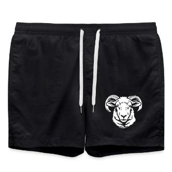 Tête de bélier Ram Ram Ram Grunge Vector - Short de bain - noir - Devant - AI Model Male 185 light (185cm)