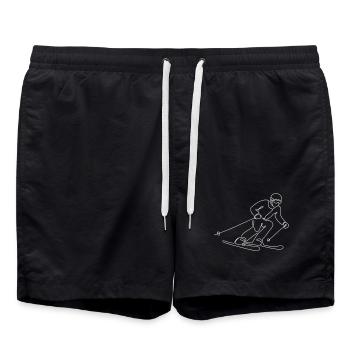 Illustration de skieur - Short de bain - noir - Devant - AI Model Male 185 light (185cm)