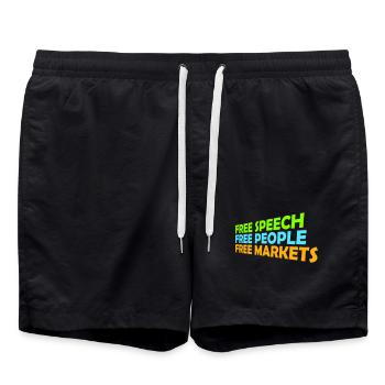 Marché de la liberté d’expression Peuple Libertarian Freedom Logo - Short de bain - noir - Devant - AI Model Male 185 light (185cm)