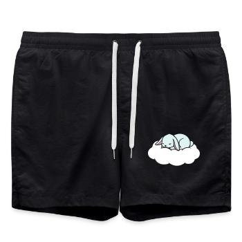 Rêve du Lapin endormi sur un nuage - Short de bain - noir - Devant - AI Model Male 185 light (185cm)