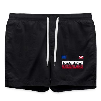Ich stehe zu Grönland - Badeshorts - Schwarz - Vorne - AI Model Male 185 light (185cm)