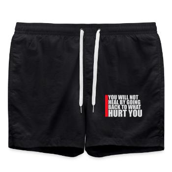 You Will Not Heal Heilung Schmerz Loslassen Neu - Badeshorts - Schwarz - Vorne - AI Model Male 185 light (185cm)
