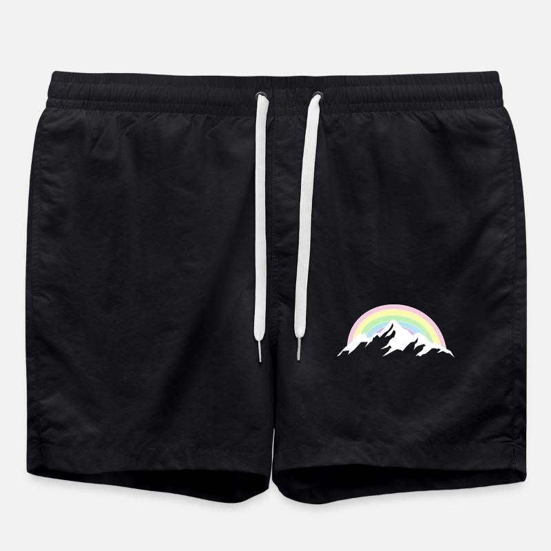 Mountain Rainbow Nature Lover - Swim Trunks - black