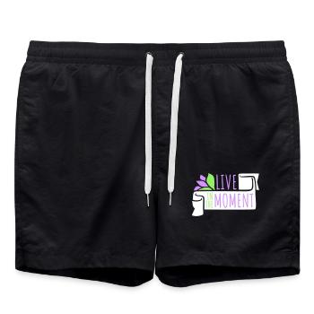 Live In The Moment Mindfulness Presence Awareness - Swim Trunks - black - Front - AI Model Male 185 light (185cm)