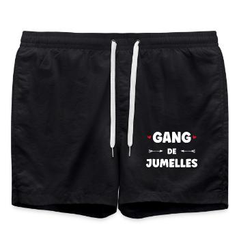 Gang de Jumelles – Tribu de Sœurs - Short de bain - noir - Devant - AI Model Male 185 light (185cm)