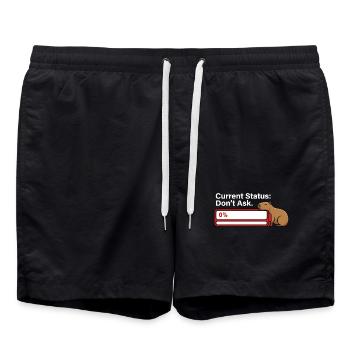 Capybara Fatigué Batterie Vide Humour - Short de bain - noir - Devant - AI Model Male 185 light (185cm)