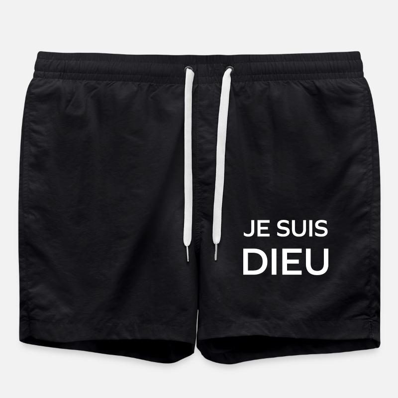 I am god - Swim Trunks - black